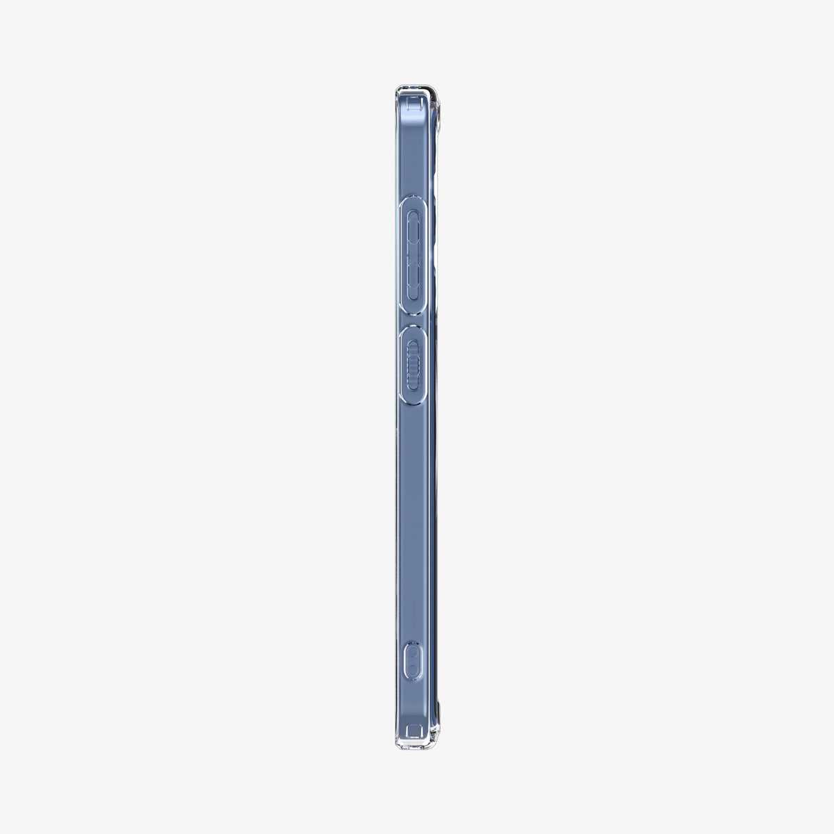 ACS09002 - Galaxy S25 Case Ultra Hybrid Metal Ring (MagFit) in Clear White showing the side