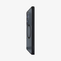 ACS08960 - Galaxy S25 Ultra Case Ultra Hybrid Metal Ring (MagFit) in Frost Black showing the partial back and side