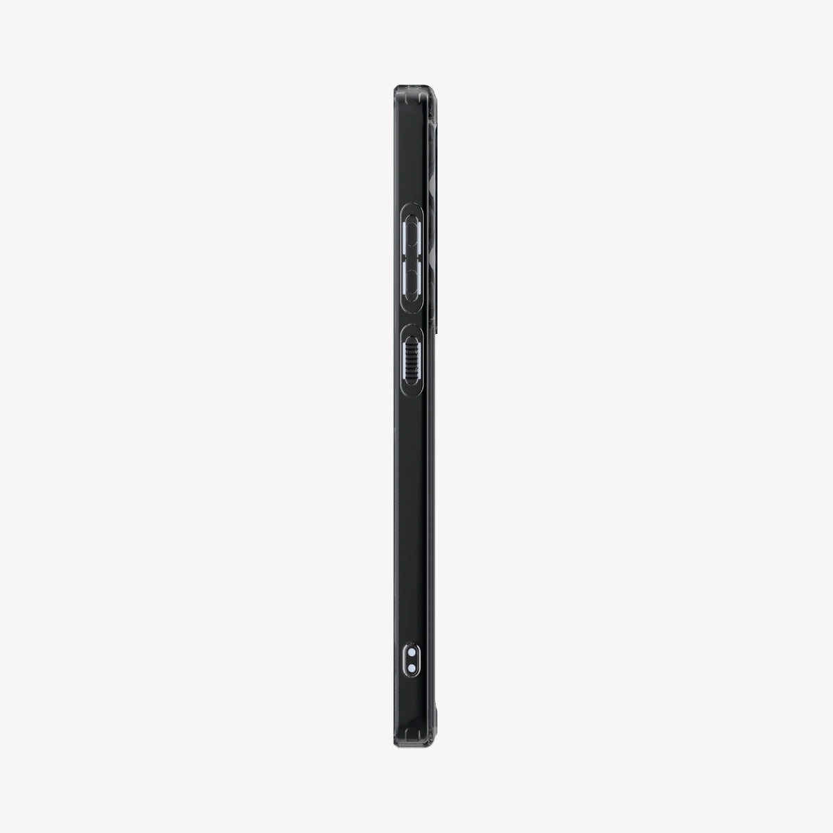 ACS08960 - Galaxy S25 Ultra Case Ultra Hybrid Metal Ring (MagFit) in Frost Black showing the side