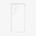 ACS08956 - Galaxy S25 Ultra Case Ultra Hybrid Metal Ring (MagFit) in Clear White showing the inner