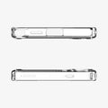 ACS08956 - Galaxy S25 Ultra Case Ultra Hybrid Metal Ring (MagFit) in Clear White showing the top and bottom