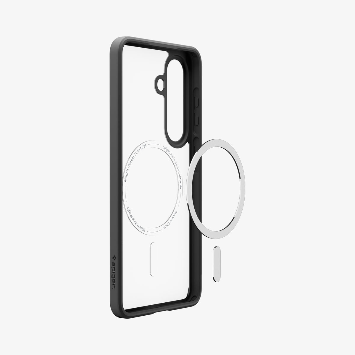 ACS10965 - Galaxy S26 Plus Case Ultra Hybrid (Mag Fit) Matte Black showing the back and partial side with mag fit technology