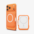 AFA11380 - MagSafe Card Holder Tintap (MagFit) in Orange showing the back, partial side and back