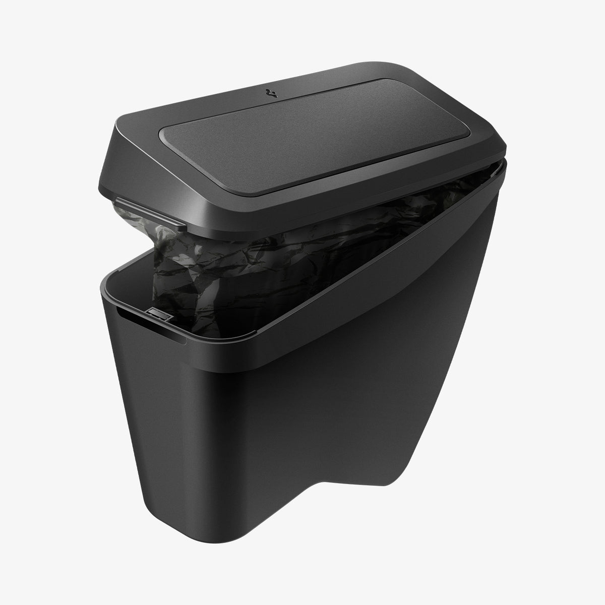 ACP11106 - Tesla Series - Car Trash Can | TO281J showing the trash can with its lid slightly open, revealing the removable inner liner with a fitted trash bag.