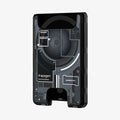 AFA11304 - Ultra Hybrid MagFit card wallet transparent black front view showcasing Zero One Edition internal design and card access cutout