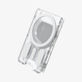 AFA11305 - Ultra Hybrid MagFit card wallet transparent white rear view showing MagSafe magnetic ring and internal magnet layout