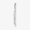 AFA11305 - Ultra Hybrid MagFit card wallet transparent white side profile showing slim thickness attached to iPhone with minimal protrusion