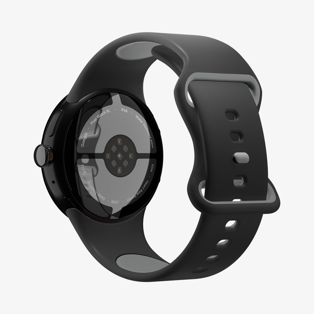 AMP09486 - Pixel Watch 4 (41mm) Nano Pop in Black Sesame showing the back and inside of band