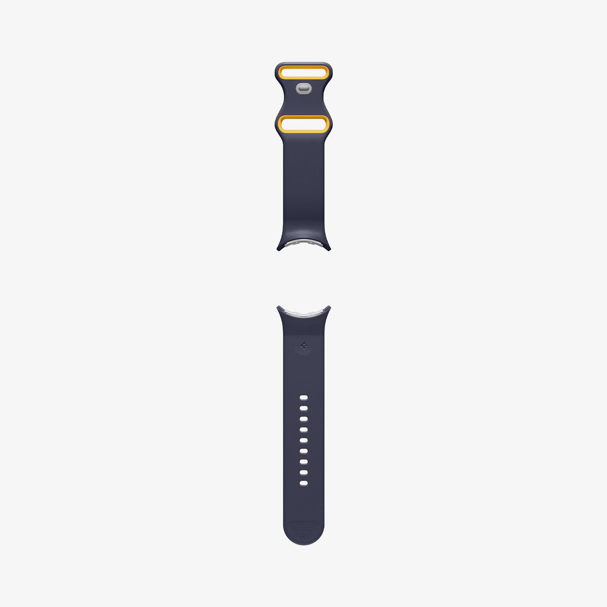 AMP09485 - Pixel Watch 4 (41mm) Nano Pop in Blueberry Navy showing the front with watch band laid out flat