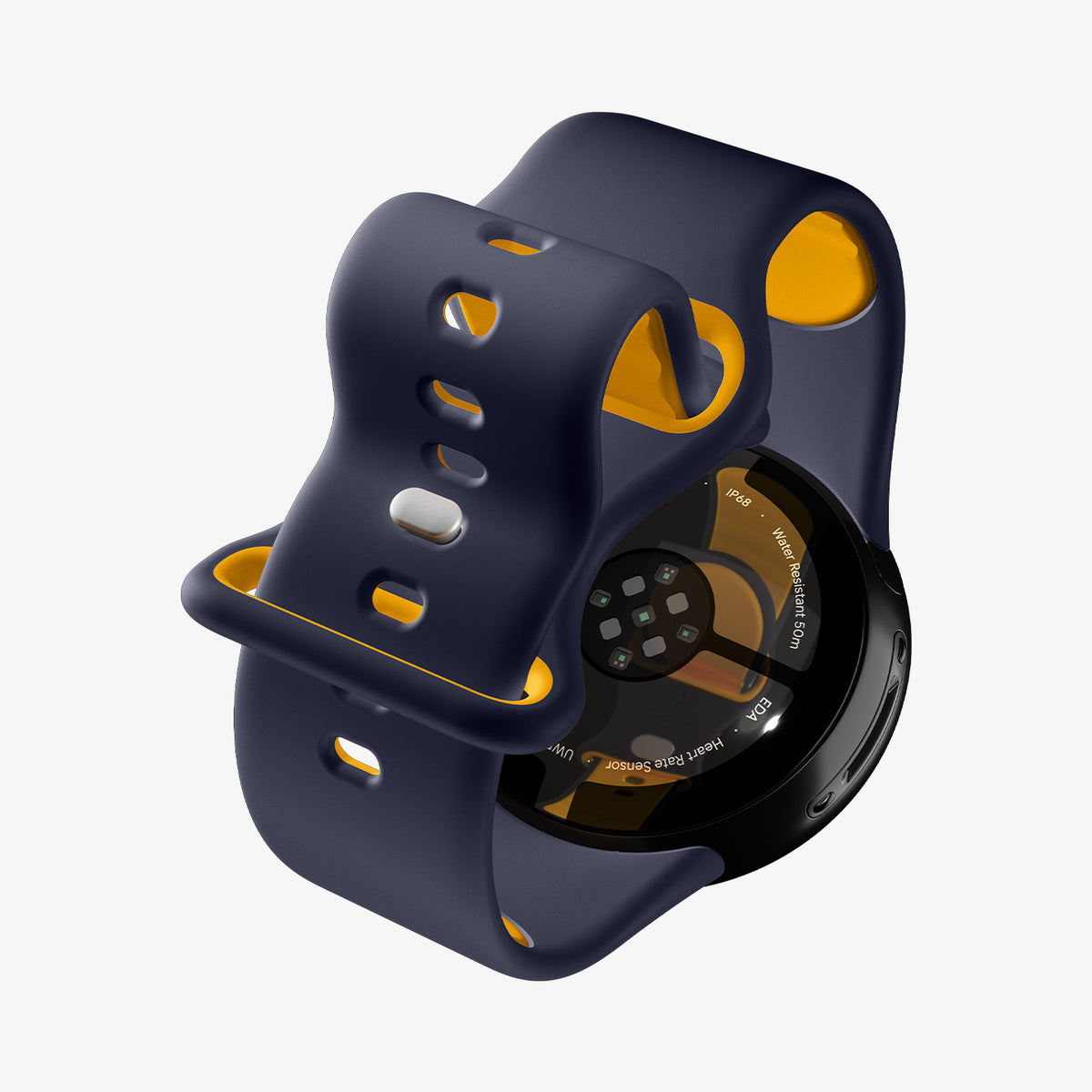 AMP09490 - PWF Series Band Nano Pop in blueberry navy showing the back with watch strap bending slightly