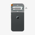 AGL11489 - Pixel 11 Pro XL Optik EZ Fit Lens Protector alignment tray placed over the camera area for guided lens protector installation.