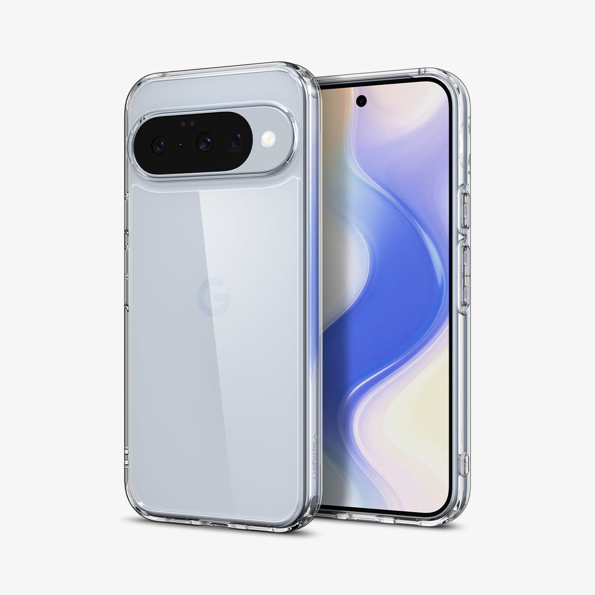 ACS09715 - Pixel 10 / Pixel 10 Pro Case Ultra Hybrid in crystal clear showing the back and front