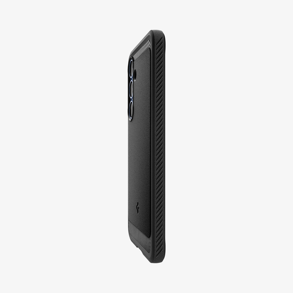 ACS08977 - Galaxy S25 Plus Case Rugged Armor (MagFit) in Matte Black showing the partial back and side