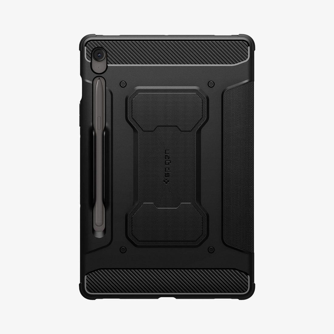 ACS09381 - Galaxy Tab S10 FE+ Case Rugged Armor Pro in Matte Black showing the back