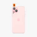 AGL07167 - iPhone 15 Plus Optik Pro EZ Fit Lens Protector in Pinky showing the back of the device, aligned optic tray to the camera lens