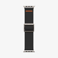AMP05983 - Apple Watch Series (Apple Watch (49mm)/Apple Watch (45mm)/Apple Watch (42mm)) Watch Band Lite Fit Ultra in black showing the watch band laid out flat