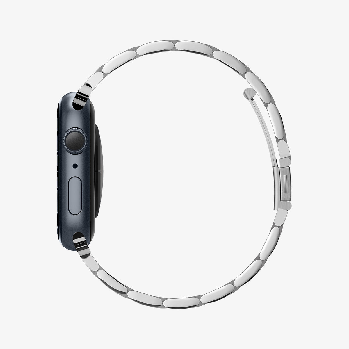 061MP25943 - Apple Watch Series 11/10 42mm, 9/8/7 41mm, SE3/SE2/SE/6/5/4 40mm, 3/2/1 38mm Modern Fit Silver showing side