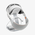 AGP08664 - Apple Vision Pro Stand DR110 in White showing the back and partial bottom with device attached