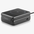ACH10399 - 2-in-1 Magnetic Wireless Charger | EF302MOQ (Mag Fit) in Black showing front with folding