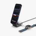 ACH10399 - 2-in-1 Magnetic Wireless Charger | EF302MOQ (Mag Fit) in Black showing front with charging and watch
