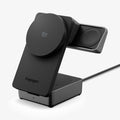 ACH10398 -  Spigen Qi2 3-in-1 Fast Wireless Charger showing extended watch charging arm