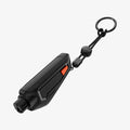 ACP06988 - Car Escape Tool in Black showing the top, round tip, partial side with a string and a key ring attached