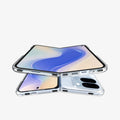 ACS09742 - Pixel 10 Pro Fold Case Ultra Hybrid Metal Ring (MagFit) in crystal clear showing the front, back and top of two devices