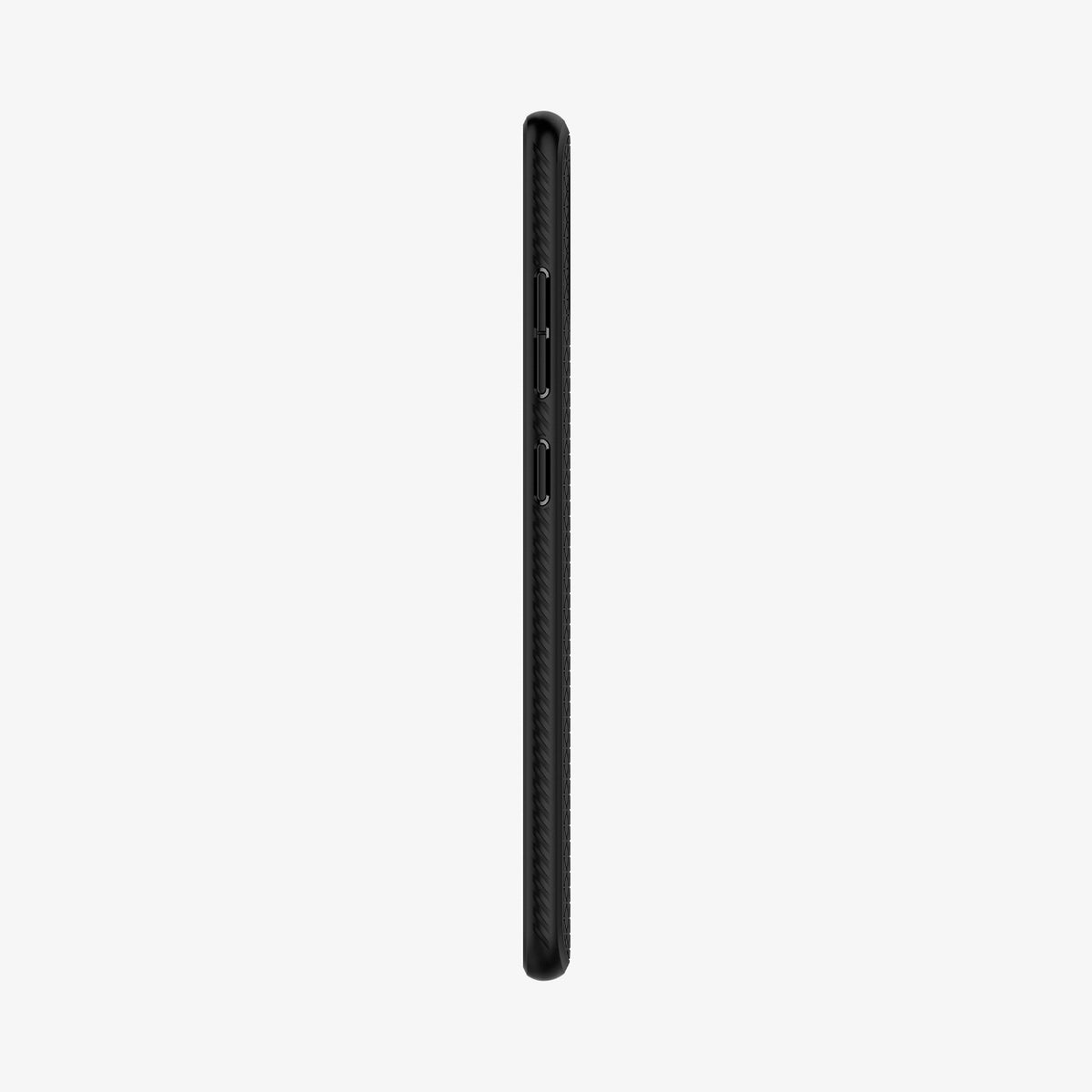 ACS00601 - Galaxy A51 Case Liquid Air in Matte Black showing the side with side buttons