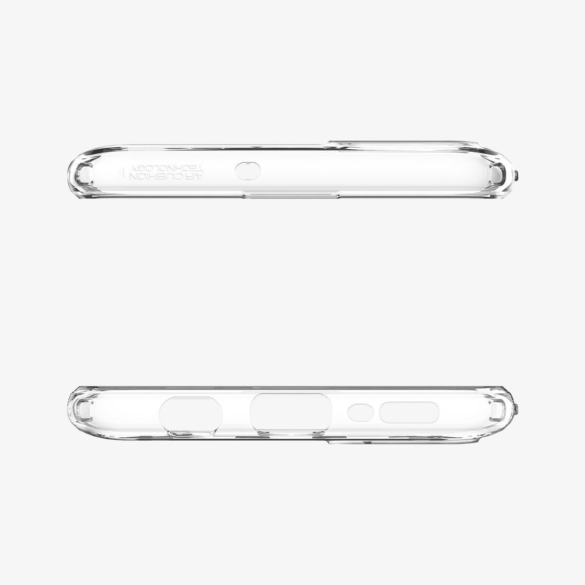 ACS00566 - Galaxy A71 Case Liquid Crystal in Crystal Clear showing the top and bottom