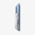AFA09206 - Galaxy S25 Series Ultra Hybrid MagFit Wallet (MagFit) in Crystal Clear showing the partial front and side attached to a device