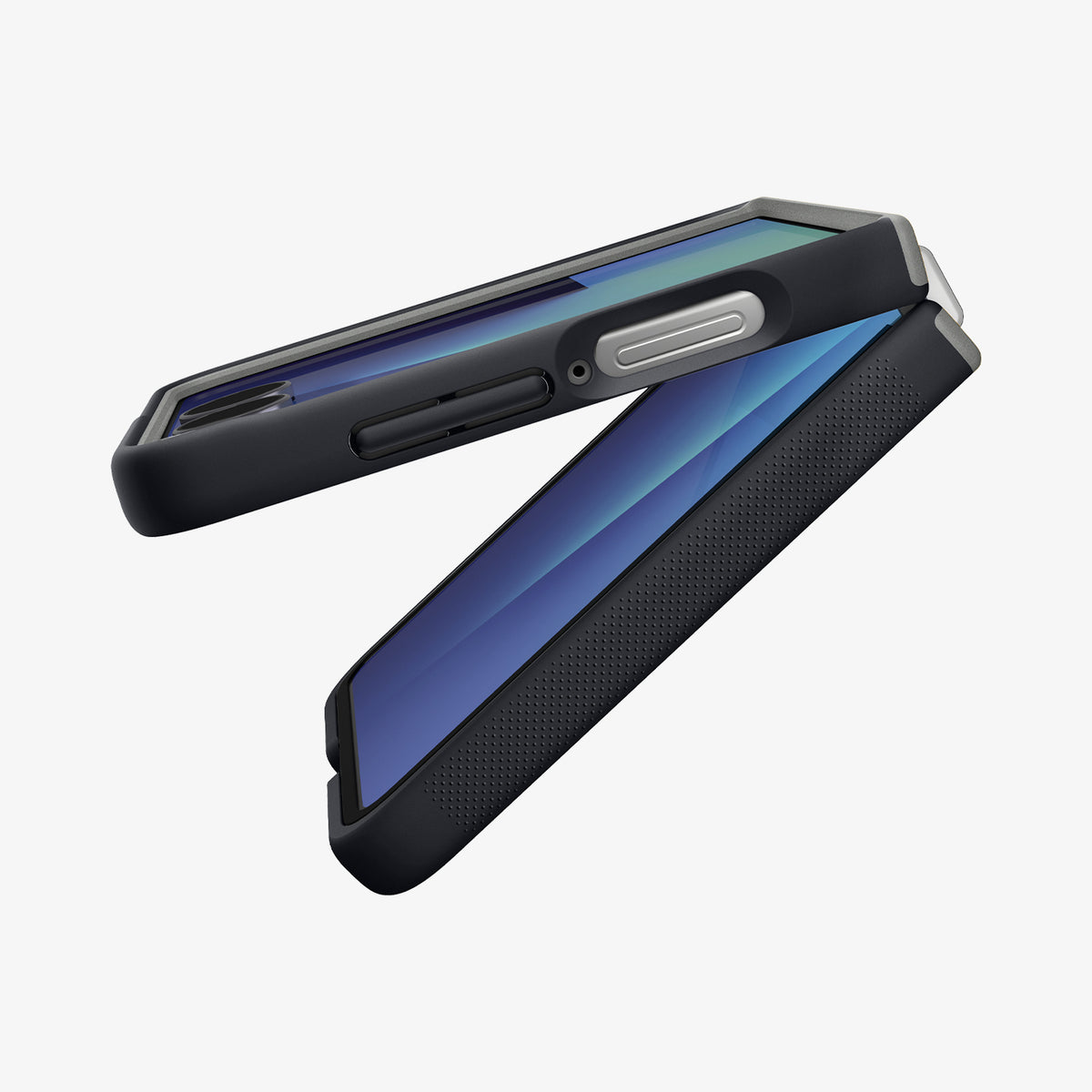 ACS11158 - Galaxy Z Flip 7 Nano Pop (MagFit) in Black Sesame showing the side and partial inside
