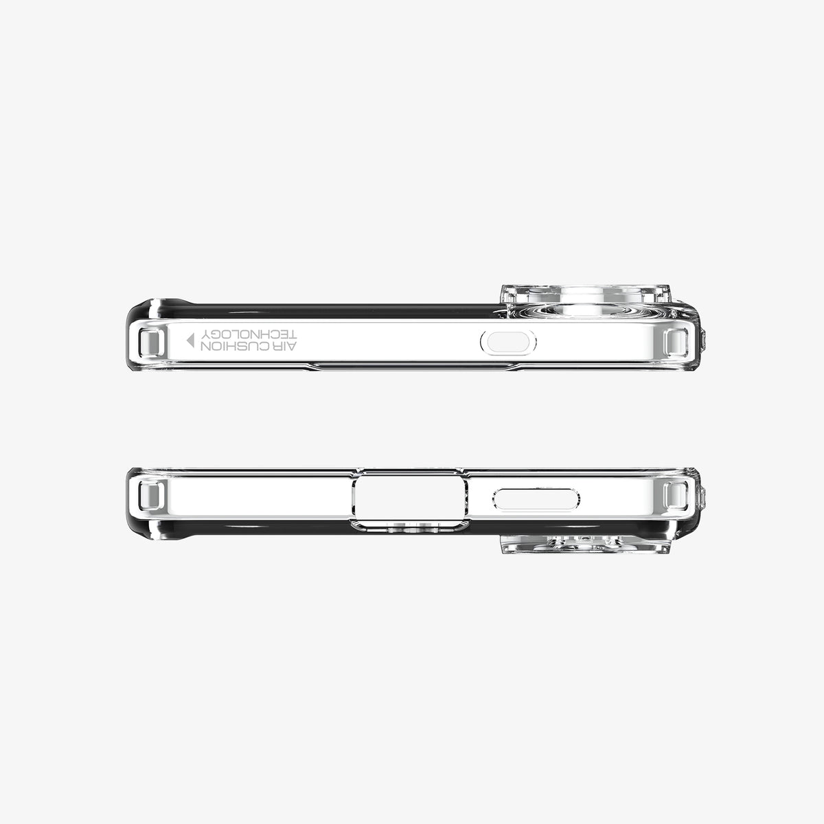ACS09417 - Galaxy S25 Edge Case Ultra Hybrid Zero One in Zero One White showing the top and bottom