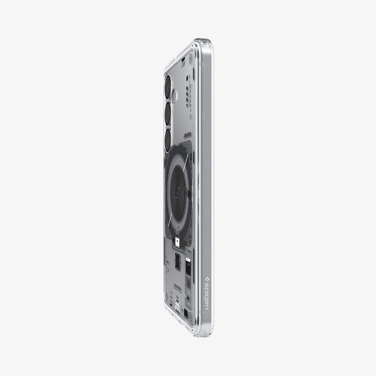 ACS09470 - Galaxy S25 Case Ultra Hybrid Metal Ring Neo One (MagFit) in Neo One showing the partial back and side