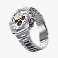 ACS08828 - Watch Ultra (47mm) Case Bezel Tune Pro in Silver showing the front, partial side, inner and bottom