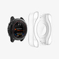 AGL04633 - Garmin Fenix 7x Screen Protector EZ FIT Glas.tR showing the ez fit tray hovering in front of the watch face