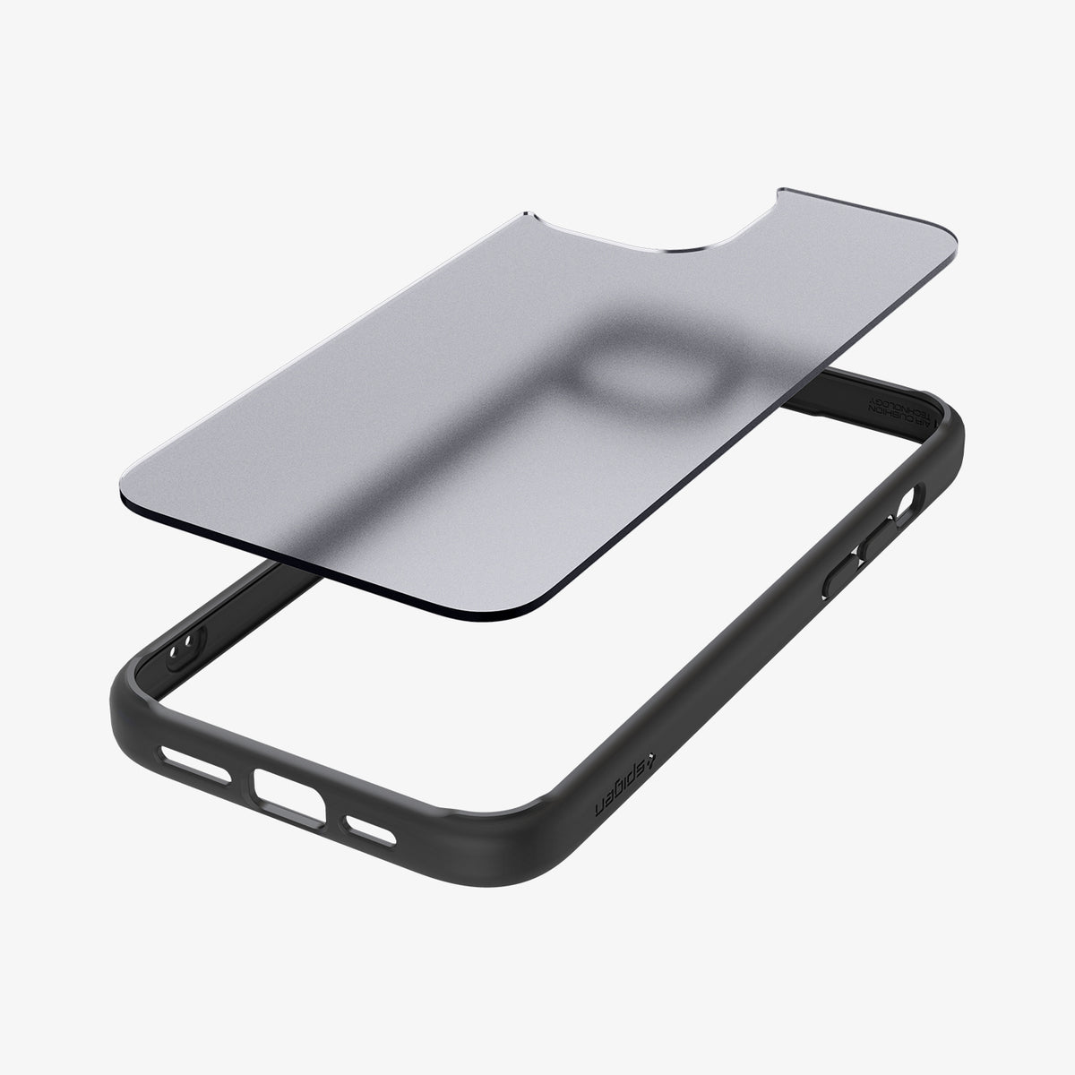 ACS06797 - iPhone 15 Case Ultra Hybrid in frost black showing the multiple layers of case