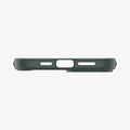 ACS06798 - iPhone 15 Case Ultra Hybrid in frost green showing the bottom with precise cutouts