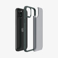 ACS06798 - iPhone 15 Case Ultra Hybrid in frost green showing the back with multiple layers of case hovering away from device
