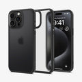 ACS06709 - iPhone 15 Pro Case Ultra Hybrid in frost black showing the back and front