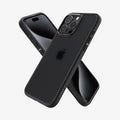 ACS06709 - iPhone 15 Pro Case Ultra Hybrid in Frost Black showing the back, side, and front