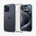 ACS06708 - iPhone 15 Pro Case Ultra Hybrid in frost clear showing the back and front