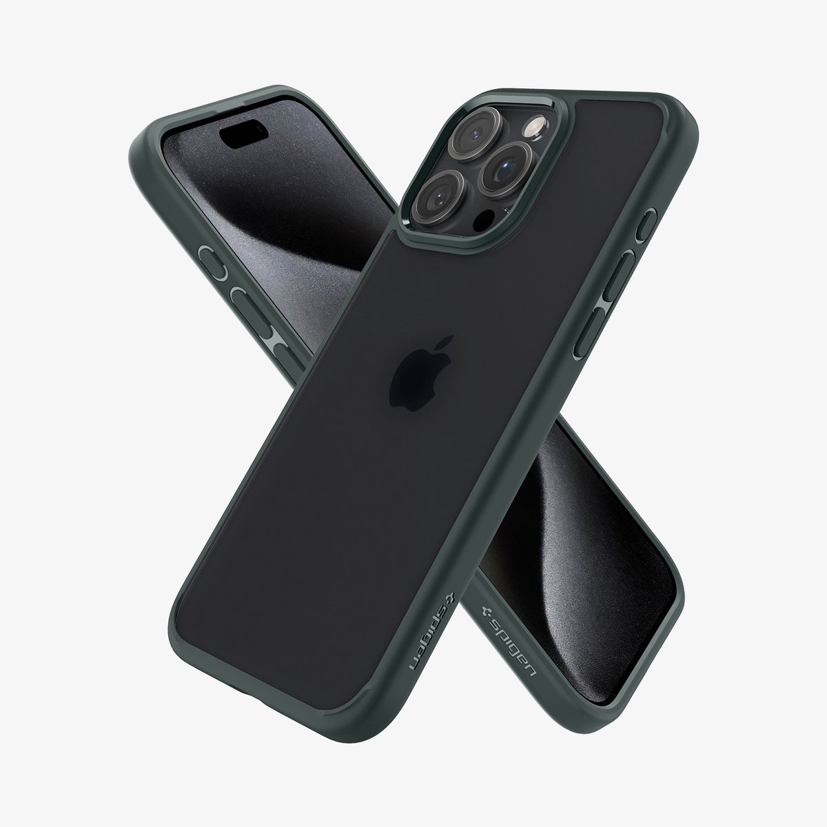 ACS06710  iPhone 15 Pro Case Ultra Hybrid in Frost Green showing the back, side, and front