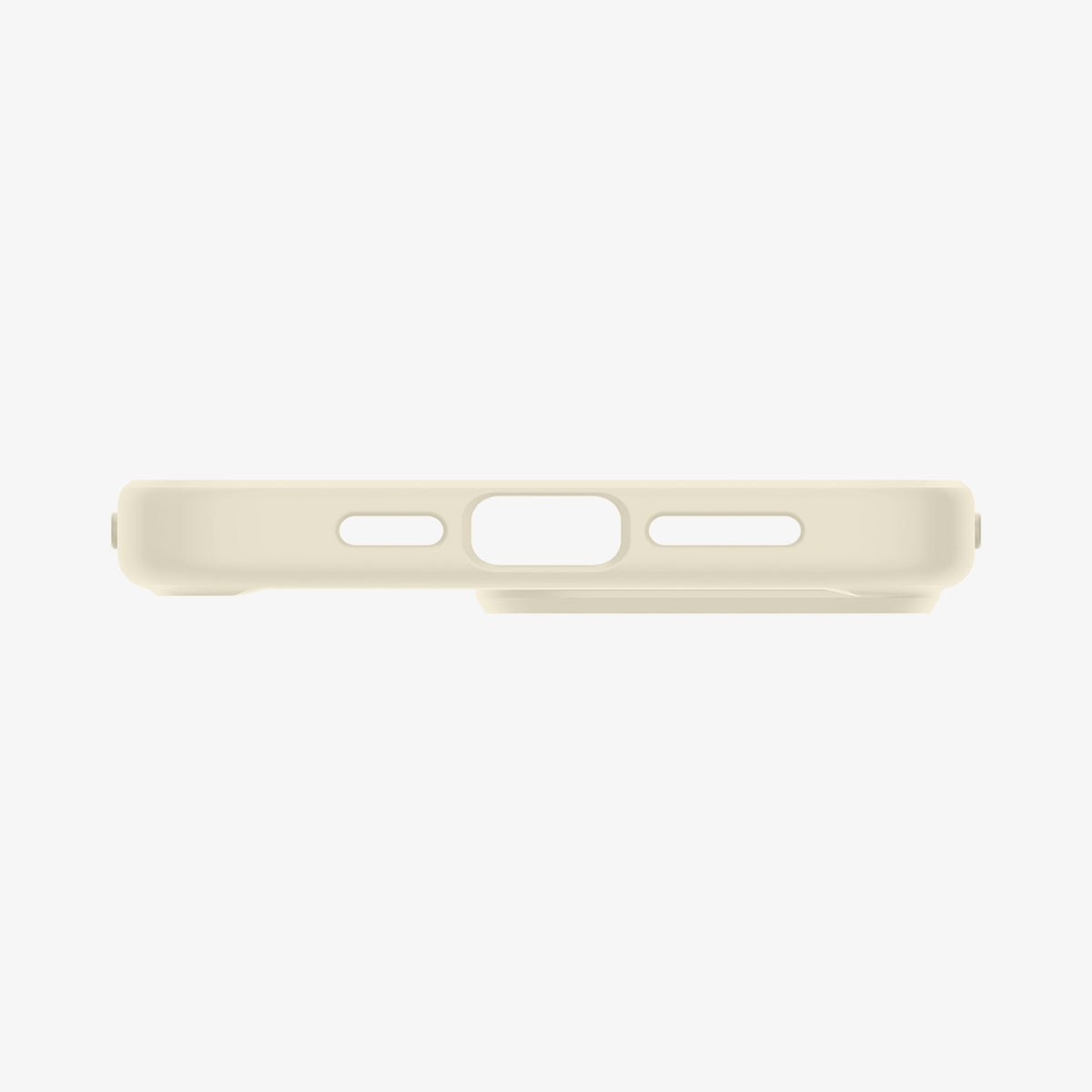 ACS06712 - iPhone 15 Pro Case Ultra Hybrid in mute beige showing the bottom with precise cutouts