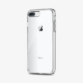 043CS21052 - iPhone 8 Plus Ultra Hybrid in Crystal Clear showing the back, showing partial side with side buttons