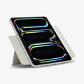 ACS08490 - iPad Pro 11-inch (2024) Case Air Skin Pro OneTap in Gray showing the front of the device, leaning on the case served as a stand