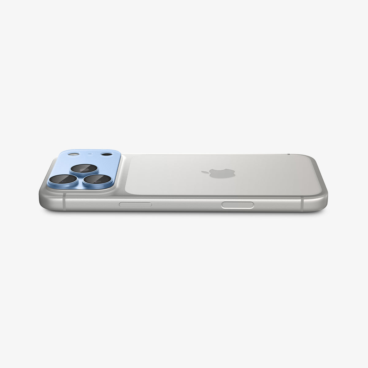 AGL12041 - iPhone 18 Pro Max Optik Pro XL EZ Fit Lens Protector in Glacier showing the installed lens protector sitting flush along the camera area.