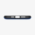 ACS05060 - iPhone 14 Case Slim Armor CS in navy blue showing the bottom with precise cutouts