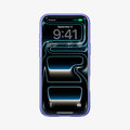 ACS11473 - Front view of Spigen C11 Cobalt Spring case on iPhone 17 Pro in periwinkle blue showing full display coverage
