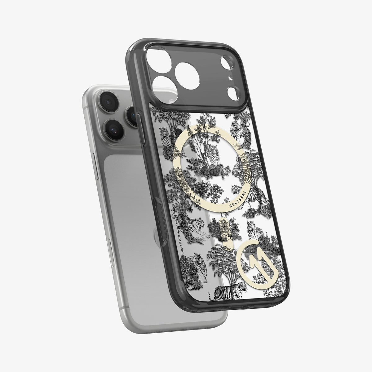 ACS11383 - iPhone 17 Pro Max in c11 Nocturn series showing the back hovering over an iPhone