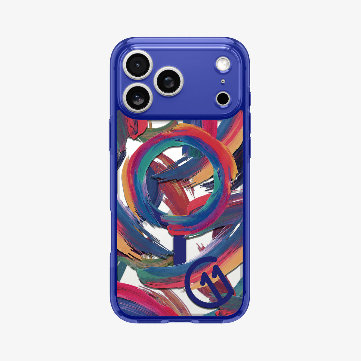 ACS11391 -  iPhone 17 Series C11 Palette case showing full back view with abstract brush artwork